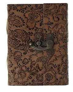 Craft Play Handicraft Leather Flower Emboss Diary (10.5 cm X 15 cm X 3 cm )