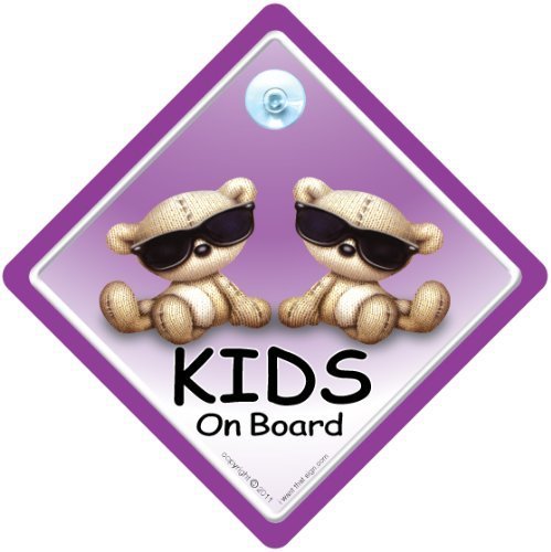 Kids on Board Car Sign, Baby on Board Sign with Suction Cup, Baby on Board with Sunglasses, Baby on Board with Shades Car Sign, Child on board, Children on Board Car Sign, Car Window Sign, Grandchildren On Board Car Sign