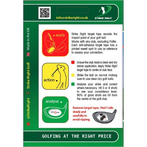 Impact Tape Improved Accuracy and Distance - Entrenador de Swing para Golf  Color Blanco