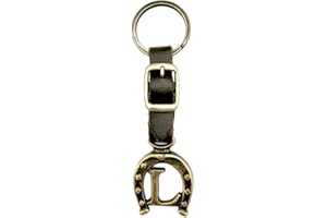 JA Horse Portachiavi in pelle rame ferro di cavallo cavallo cavallo lettera A-Z Made in Europe