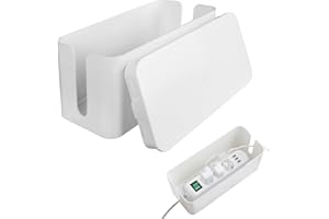 Figarge Kabelbox Kabelmanagement Box zum Kabel verstecken Mehrfachstecker Organisator Sie die Computerverkabelung lose Drähte Draht Organisator Box weiß