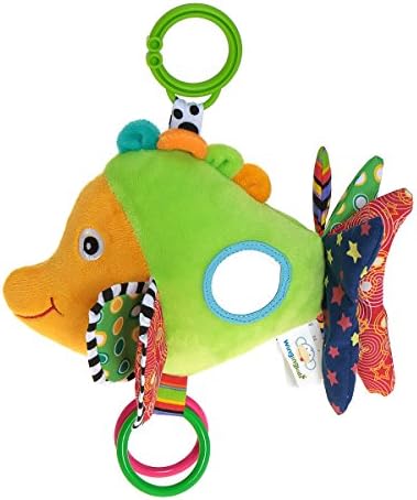 Baby Stroller Toys and Car Seat Toy-Wingingkids Plush Toy Touch and Feel Toys for Toddlers Fish Comforters