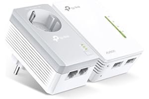 [Vecchio Modello] TP-Link TL-WPA4226KIT Powerline AV600 Wireless N, 300 Mbps, 2 Porte Ethernet e Presa Passante