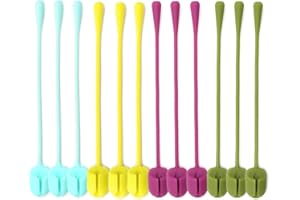 Feleph Reusable Cable Ties Cord Organisers Holder, Silicone Cable Tidy Clips for Earbuds Headphones Phones Charger Wire (12Pack)