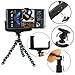 Produktbild Ancerson Verstellbare abnehmbare bewegliche flexible Gorillapod Stativ-Halterung Multifunktionshalterung für Smartphones Handys Digital Kamera Samsung Galaxy S4 / S5 / S3 / S2 / Grand 2 / Note 2 N7100 / N9000 Note 3 / Mega 6.3 i9200 / Mega 5,8 I9152, Galaxy I8262d / I9268, HTC Sensation XE G18, Galaxy Ace2, Lg Nexus 4 5, Lg G2 / G Pro 2 / F70 LG / LG Optimus G Pro E980 F240 E986 F240k, HTC X920e (Schmetterling), Nokia Lumia 1020 1520, Sony Xperia L36h / L39h / Z1 S / M2 / Z2 /Z3/ E1, Motorola Moto G, Blackberry Z10 / Z30, HTC One M7 / X / Max / M8, Huawei Ascend P6 / Etc G6 (Schwarz)