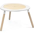 Stokke MuTable - Multifunctional Kids Table to Play - Height-Adjustable Legs - Includes Four Double-Sided Activity Boards, One Puzzle & Natural Wood Cover - White