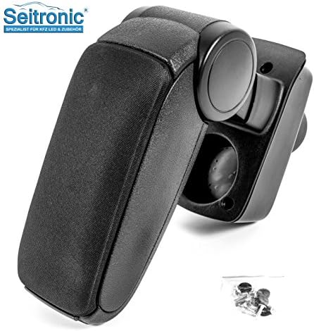Seitronic Centre Armrest Fabric Black Arm Chair with Storage Compartment