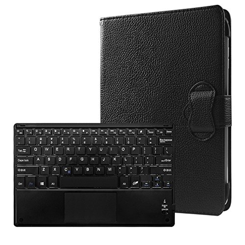 JETech® Bluetooth Drahtlose Tastatur Lederner Smart Hülle mit Touchpad für 9 Zoll und 10 Zoll Tablet-PC, einschließlich Samsung Galaxy Tab 3, Tab 4, Tab A, Tab S2 9.7 10.1 und mehr - 2