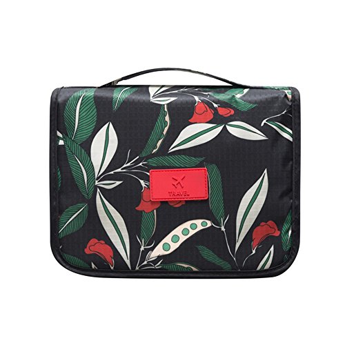 Cosmético Bolsa, Impermeable viaje para colgar Toiletry neceser bolsa de cosméticos portátil Kit.[ Negro ]