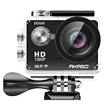 AKASO EK5000 1080P Sports Action Camera Full HD Camcorder 12MP WiFi Waterproof Camera 2 Inch LCD Screen 170 Degree Wide View Angle With 2 Rechargeable Batteries (19 Accessories)