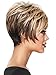 Kalyss Women's Short Mix Blonde Brown Heat Resistant Synthetic Fashion Hair Wigs for Daily use