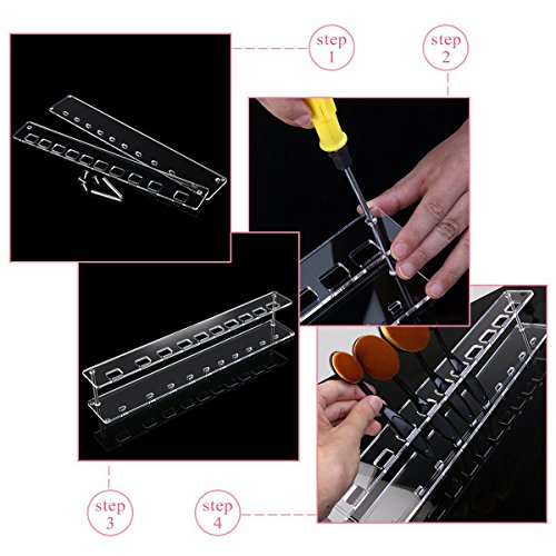 CINEEN Make-up Pinselhalter Acryl Pinsel Veranstalter Beauty Care Halter Bietet 10 Einzel Pinsel Space Storage Make-up Veranstalter - 7