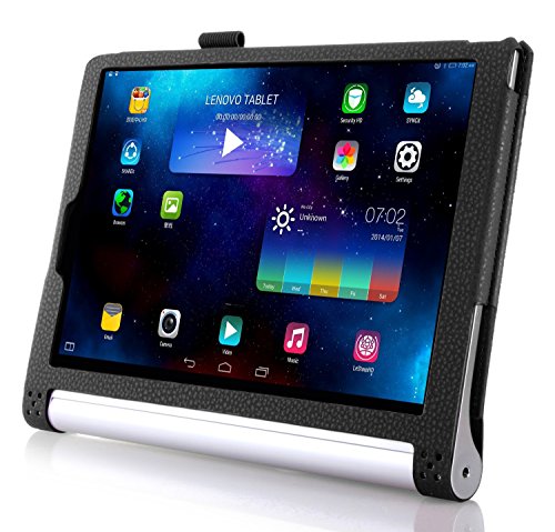 ELTD Lenovo YOGA Tablet 3-10 Hülle case- Leder Tasche Schutzhülle mit Standfunktion / Auto Sleep Für Lenovo YOGA Tablet 3-10 (10,1 Zoll), Schwarz - 3