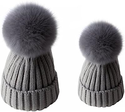 Parent-Child Hat Warmer Mother & Baby Daughter/Son Winter Warm Knit Hat Family Crochet Beanie Ski Cap