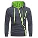 Produktbild Kapuzenpullover Sannysis Mode Herren Langarm Baumwolle Sweatshirt Kapuzenpulli Tops Basic Jacke Taschen Mantel Reißverschluss Outwear (XL, Grün)