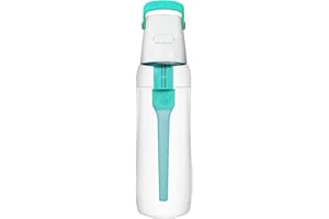 DAFI Solid Water Bottle with Filter and Straw, 0.7 L, Turquoise, Water Bottle with Water Filter, BPA-Free, Sports Bottle with Filtered Water for Travel, Filter Bottle Outdoor + Activated Carbon Filter