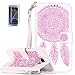 Produktbild ISENPENK Samsung Galaxy S7 Edge(2016)/G935F/S7 edge Duos Flip Case,Original Flip Bookstyle Cover Wasserdicht Shockproof Anti Slip Protection Leather Case,Campanula Dual Print Muster Pattern Wallet Case mit Intern Karte Schlitz,Anti-Sturz Stoßfest Stoßdämpfend Triangle Hemming Wallet Tasche,Magnetic Closure Schutzhülle mit Standfunktion und Handy Gürtel für Samsung Galaxy S7 Edge(2016)/G935F/S7 edge Duos 5.5Zoll-[weiß+rosa]+Panzerglas Folie/Displayfoile/Displayschutzfolie