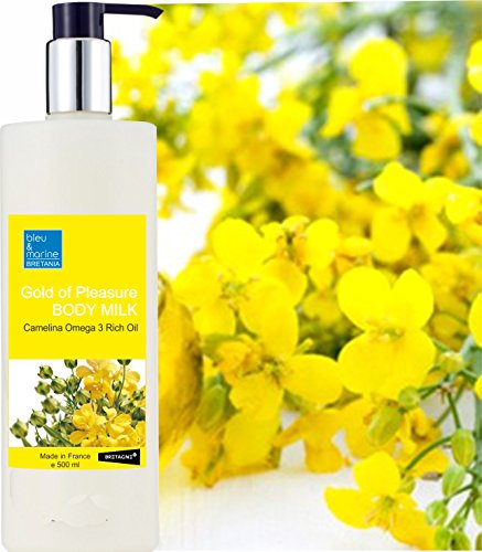 bleu&marine Bretania Lait Corps Hydratant 500 ml Peaux Sensibles Peaux Sèches Enrichie en Calendula et Vitamine E (huile de cameline)