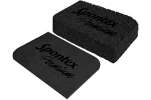 ‎SPONTEX SPONTEX PREMIUM–Quellschwamm, schwarz, 3er Pack, aus 100% biologisch abbaubarer Zellulose, robust und saugstark, aufgequollen ca. 108 x 68 x 30-32 mm