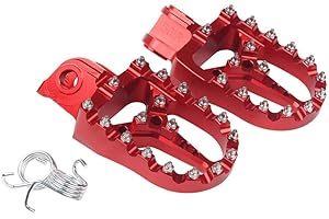 GENERIC CNC ein Paar Motorrad Fußrasten Pedale breit Dirt Bike für KTM EXC EXC-F XC-F XCF-W SX-F 690 125 150 530 1050 1090 1190 1290 ADVENTURE ENDURO SMC für BETA For HUSQVARNA Rot