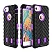 Produktbild FQIAO iPhone 7 PC+TPU Zurück Hülle 2-in-1 Stoßsicherer Hybride Schützend Anti-Rutsch Dauerhaft Schutz Abdeckung für Apple iPhone 7 4.7 Zoll 2016 Freisetzung-(Lila+Schwarz)