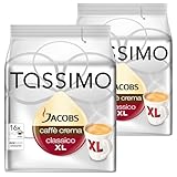 2 Packung Tassimo Jacobs Caffè Crema XL mit 16 T-Discs für 16 Portionen