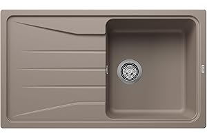 BLANCO SONA 5 S | Granitspüle aus SILGRANIT tartufo | Einbauart: Einbau von Oben | reversibel | für 50 cm breite Unterschränke | Großes Becken | Reinigungsfreundliche Öberfläche