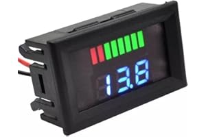 ZiStarlilife Voltmeter Colorful Bar Display Digital Voltmeter For Automotive Use Measures FromDC 6-100 V Accurately, For 12V - 72V Vehicles,With Health Indicator Bars(Blue)