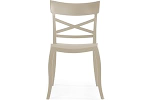 ‎PAPATYA PAPATYA XSera-S 1er-Set Designer- Kunststoffstuhl, 200 kg belastbar, Leichter stapelbar Gartenstuhl, wetterfester Balkonstuhl, Terrassenstuhl, Hotelstühle, Restaurantstühle, Stapelstuhl (Hellbeige)