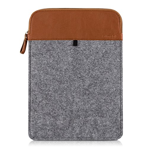 kwmobile Laptoptasche Filz Sleeve für 12,5" 13" 13,3" Laptop / Ultrabook - Notebook Tasche Schutzhülle Laptop Case Hülle in Grau Braun Innenmaße: ca. 36 x 26 cm