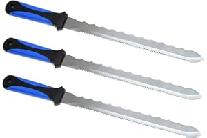 IRON MUSCLE 3 x Insulation Board Tool, Foam, Wool Cutting Tool, Saw RockWool Cutter Stainless Steel, Knife 420mm