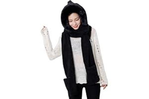 Volicph 3 in 1 Mütze Schal Handschuhe Sets für Damen Dicke Plüsch Hut Set für Damen Mädchen Hut Handschuhe Schal Set