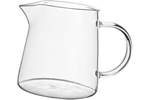 Gralara Mini caraffa Tazza da caffè Brocca per lattiera Articoli per Il tè Bicchieri Brocca per Il Latte, Tazza da tè Trasparente versatore per Il Latte per, 300 ml 7.5x8x8.5 cm