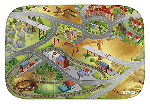 Preisvergleich Produktbild Achoka 86023-E3 Spielmatte Baustelle - Ultra weich, 130x180 cm