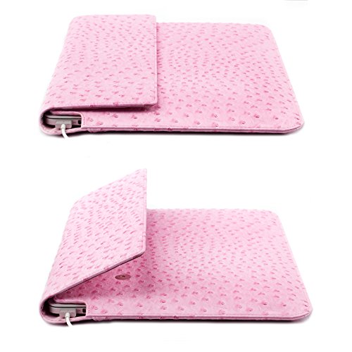 MacBook Pro & Air 13“ Tasche | passend für 11.6 bis 14.0 Zoll Laptops | Ostrich Optik rosé | iCues Piquante Etui | weitere Leder-Imitat – und Farbvarianten verfügbar | universelle Schutz-Hülle mit Geschenk-Box - 3