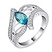 Produktbild Smile YKK Damen Plated 925 Sterling Silver Geschenk Ringe Fingerring Freundschaftsringe Partnerringe Mit Blau Zirkonia 6