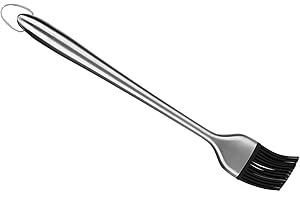 ANGGREK 2 Dimensioni del manico in acciaio inossidabile con testa in silicone per imbastire il barbecue per pennello per olio, pennello per barbecue o strumento per arrostire la carne (7,9 ", 11,8")(30cm)