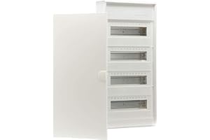 Hager ytmonterad fördelare Volta 4 x 12 PLE 4-radig med dörr VA48T, plast, 64 x 30,5 x 9,65 cm, 48 moduler, 63 A, A-Hager set 0006