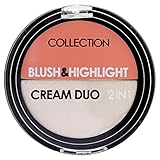 Collection Blush & Highlight Cream Duo 2 in 1 Blusher & Highlighter ~ 2 Peaches & Cream ~ Coral / Beige
