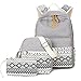 Donykarry 3 Teiliges Schultaschen-Set Canvas Schulrucksack + Umhängetasche + Mäppchen für Mädchen Damen Jugendliche (Grau)