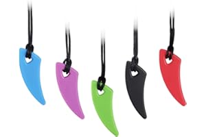 BYUP Collana in silicone per massaggiagengive da masticare per adulti e neonati, morbido strumento sensoriale per autismo, ADHD e dentizione bambini (confezione da 5)