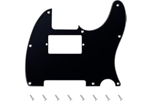 Banworks 1 Ply Tele HS/HH Pickguard 8 trous pour guitare électrique Pickguard Scratch Plate pour USA/Mexique Modern Style Standard Tele Telecaster JT/HB-04 Noir brillant