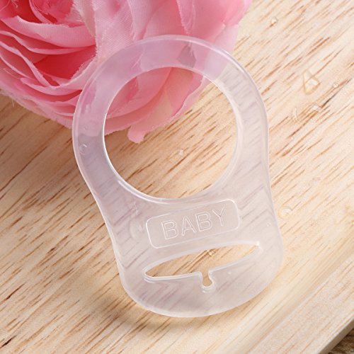 NUOLUX 10 Stück Baby Silikonring Adapter für Schnullerketten - 8