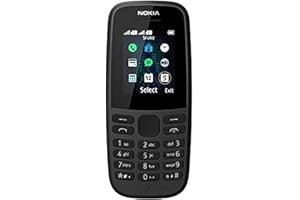 Nokia 105 [Version 2019] - Téléphone portable débloqué (Ecran 1,77 pouces - 4Mo stockage - Double mini SIM) Noir