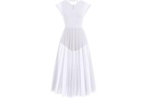 IBTOM CASTLE Vestido de Baile de Ballet Escotado por Detrás para Mujer Vestido de Danza Lírica Contemporánea Maillot Patinaje Artistico Mujer Maillot Gimnasia Ritmica Vestido de Danza Latina Traje Ballet Mujer