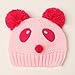 HuntGold Cute Baby Girl Boy Winter Warm Panda Shape Knitted Wool Crochet Beanie Hat Cap(pink)