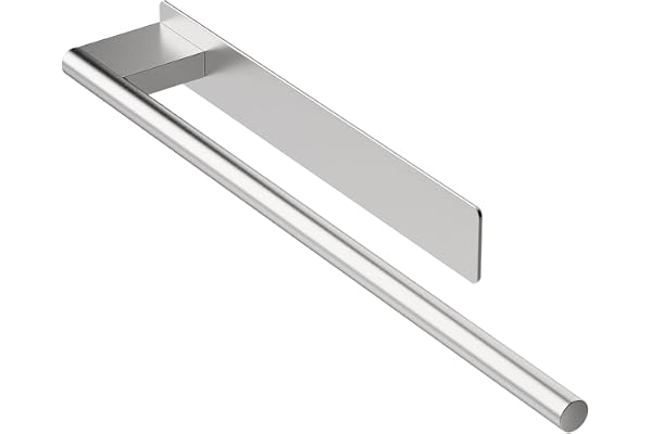 Ibergrif M34453A handdukshållare självhäftande 39 cm badrumshanddukshållare handduksstång utan borrning, rostfritt stål, borstat