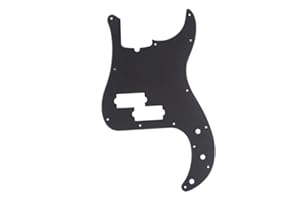 Musiclily Pro 13 Agujeros Estilo Moderno P Bass Pickguard Golpeador para Bajo Precision Bass de Fabricación Americana de 4 Cuerdas,1 capa Negro Mate