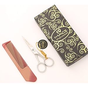 MACS PROFESSIONAL,Beard & Mustache, Scissors And Comb, With Adjustable Screw ,Precise Facial Hair Trimming - Sharpness… - Image 3