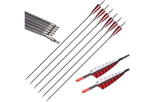 ELONG OUTDOOR Elong Pure Carbon Arrows Türkei Feder Befiederung Jagdziel Bogenschießen 700 Spine für Compoundbögen Recurve Traditioneller Bogen Langbogen 30 Zoll Schaft